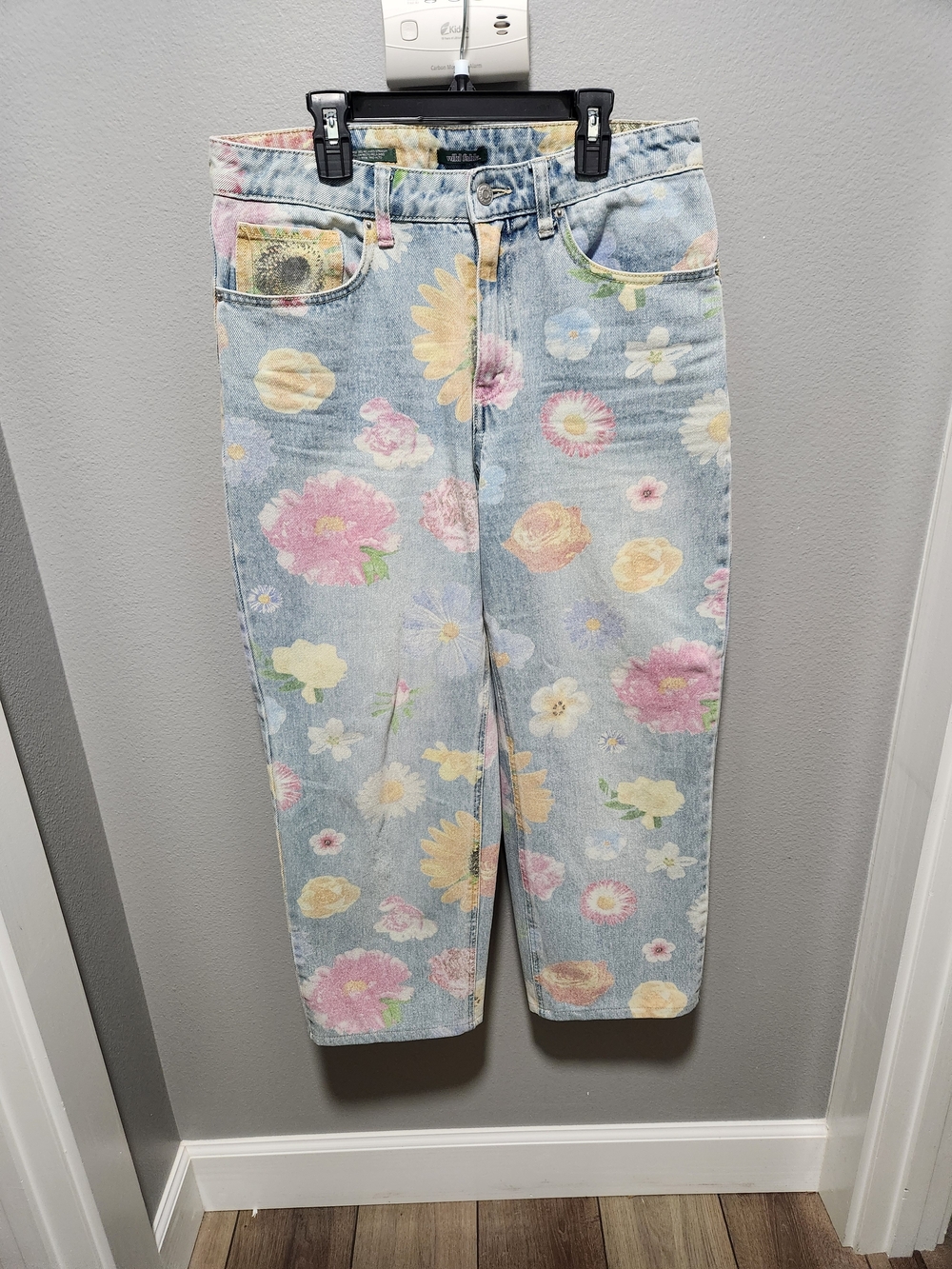 wild fable Pastel Floral Light Wash Straight Leg Jeans